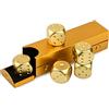 SCSpecial Dadi in Lega di Alluminio 5 Pezzi Portatili da 16 mm Con Custodia Rettangolare - 6 Facce per Bere Party Game - Oro