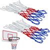 MEDILOE Confezione da 2 reti da basket resistenti, tricolore, di ricambio, accessori per sport all'aperto e interni (12 anelli)
