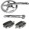cyclingcolors guarnitura 40 denti + pedivella 165mm + 2x pedale vintage M14 bici bicicletta da corsa perno quadro vintage 1 corone fixie e singlespeed