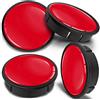 SkinoEu 4 x 60mm Coprimozzi Coprimozzo per Centro Universale Copricerchi Tappi per Ruote Cerchi in Lega Nero Rosso Lucido CX 5