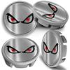 SkinoEu Compatibile con Coprimozzo VW 65mm Copricerchi Tappi Ruota Cerchi Lega Ricambio Argento No Fear Occhi CVS 14