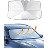 Pluworks Parasole Auto Parabrezza, Blocca Il 98,6% dei Raggi UV, Pieghevole Ombrello Auto Universale Protezione dai Raggi UV