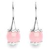 Tamashii orecchini a forma di goccia Ear-Drops in Argento 925 con pietra di 1 cm Giada rosa.Lunghezza orecchino 3 cm EHST6-199