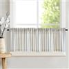 TOPICK Tenda per Finestra in Lino a Righe, Semitrasparente, per Piccole Finestre Cucina Soggiorno Casa di Campagna, 1 Tenda da 125 x 45 cm Blu su Beige
