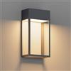 Klighten 24W Led Lampada da Parete Esterno, Antracite Applique da Parete, IP65 Applique Interno/esterno, Moderno Lampada Muro Alluminio, Luci da parete Per Giardino Portico, 3000K Bianco caldo