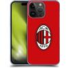 Head Case Designs Licenza Ufficiale AC Milan Colore Pieno Rosso Stemma Custodia Cover Dura per Parte Posteriore Compatibile con Apple iPhone 15 PRO Max