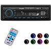 Avylet Autoradio Bluetooth 5.0 Vivavoce FM/AM, Avylet Radio Stereo 1 DIN, Supporta Basso Profondo/Luce a 7 colori/Chiamata a mani libere/AUX-IN/CARD/Chiavetta USB,Telecomando, 60W X 4, Ricarica rapida