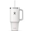 Hydro Flask - Travel Tumbler - Bicchiere da viaggio 1180 ml (40 oz) con coperchio a incastro per cannuccia chiudibile - Acciaio inossidabile - Coperchio resistente agli schizzi - White
