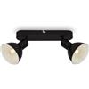 BRILONER - Lampada da soffitto retrò, plafoniera retrò a 2 lampade, spot a soffitto E14, orientabile, bianco-nero, 270 x 140 x 60 mm, 2674-025