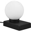 Trio Leuchten Trio Lampada da tavolo Davi 5900011-32, metallo nero opaco, vetro opalino opaco, lampadina esclusiva 1x E14, funzione touch 4 volte