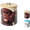 Home 8598100 Biscottiera Cats&Dogs In Latta, Decoro Cani, cm 17 x 20 H