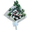 DRW Bouquet di Fiori per Cimitero Bouquet Fiori Artificiali Crisantemo e Gypso Bianco e Rosa per Meter in Vaso o su Sepoltura