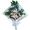 DRW Bouquet di fiori per cimitero Bouquet Fiori artificiali per mettere in vaso vaso vaso o sopra sepoltura 73x63x20 cm (Lilium Rosa)