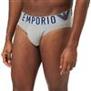 Emporio Armani Stretch Cotton Megalogo Brief, Slip Uomo, Grigio (Stone), S