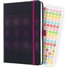 SIGEL J4213 Jolie Agenda settimanale 2024, copertina rigida, 13,5 x 20,3 cm, 174 pagine, nero, rosa