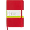 Moleskine Classic Notebook, Taccuino con Pagine Bianche, Copertina Morbida e Chiusura Elastica, Formato Large 13 x 21 cm, Colore Rosso Scarlatto, 192 Pagine