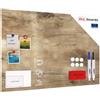 ALLboards Lavagna magnetica in acciaio LEGNO 90x60cm MetalBoards lastra adatta per tutti i tipi di calamite + set di accessori GRATIS