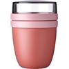 Mepal - Contenitore per il Pranzo Ellipse - Scoparti Separati per Yogurt e Muesli - Adatto per il Freezer, il Microonde e la Lavastoviglie - 500 ml + 200 ml - Vivid Mauve