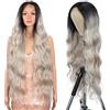 Style Icon Parrucca ondulata lunga argento grigio parrucca anteriore in pizzo sintetico per le donne 91 cm Super lungo onda del corpo parrucca con capelli del bambino 13x5x1 fibra resistente al calore