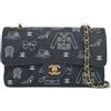 CHANEL Pre-Owned - Borsa a spalla Double Flap media 2002 - Donna - pelle/tela - Taglia unica - Blu