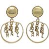 CHANEL Pre-Owned - Orecchini a cerchio con logo anni '80-'90 - Donna - placcatura in oro - Taglia unica