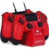 4Gamers Charge Play and Charge Cables - Red (PS4) - [Edizione: Regno Unito]
