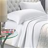 NuvolaNera Set completo lenzuola letto Delux in raso di cotone con federe - alta qualità effetto cangiante - 2 Piazze Matrimoniale - Bianco