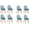 Belfoyer Set di 8 sedie di design da cucina, sala da pranzo, plastica, blu