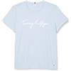 Tommy Hilfiger Donna T-shirt Maniche Corte Scollo Rotondo, Blu (Desert Sky), XS