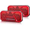 AGRISHOP Kit Fanali LED 12V/24V per Rimorchio, 7 Funzioni Universali, Luci Posteriori Impermeabili per Camion, Furgone, Auto Con E-Mark