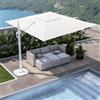 DEGHI Ombrellone da giardino 3x4 m palo laterale telo bianco - Porto Cervo