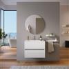 DEGHI Mobile bagno sospeso 70 cm bianco opaco con lavabo e specchio - Dedalo