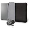 Trust Yvo Set 2-in-1: custodia laptop reversibile e mouse wireless, Nero
