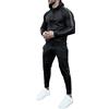 JMEDIC Completa Cotone Tuta sportiva casual da uomo Felpa con blocchi di alla moda Sport da uomo in due pezzi Da Tennis Mimetica Tute Felpa (Dark Gray, XXXL)