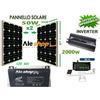 ALESHOP82 KIT FOTOVOLTAICO PER CASA BAITA CAMPER PANNELLO SOLARE 50WATT INVERTER BATTERIA