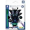 STAEDTLER Penna a sfera triangolare Cool & cute, larghezza linea M circa 1,00 mm, per scrittura rilassata, 10 penne a sfera in colori assortiti in astuccio di cartone, 4320 MC10