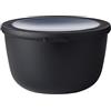 Mepal - Multi Bowl Cirqula Round - Contenitori Plastica con Coperchio - Adatto come contenitore ermetico per Frigo, microonde, Congelatore e piatti da portata - Ciotole Cucina - 2000 ml - Nordic black