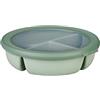 Mepal - Scodella bento bowl Cirqula - Contenitore bento box per frigo, freezer e microonde - 3 scomparti per separare gli alimenti - Contenitore per la preparazione dei pasti - Nordic sage