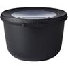 Mepal - Multi Bowl Cirqula Round - Contenitori Plastica con Coperchio - Adatto come contenitore ermetico per Frigo, microonde, Congelatore e piatti da portata - Ciotole Cucina - 500 ml - Nordic Black