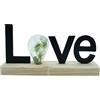 HEITMANN DECO Supporto in legno a LED Love - nero/naturale - ca. 31 cm