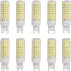 HUAMu Lampadina LED G9, 10 W, equivalente a 100 W, lampadina alogena 1000 lm, luce bianca fredda 6000 K, 95 chip LED, angolo di diffusione 360°, AC 220-240 V, non dimmerabile, risparmio energetico