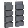 SONGMICS Organizer Armadio da Appendere Dietro Porta, Set di 2 Portaoggetti con 8 Tasche, per Camera da Letto, Ufficio, Cucina, 12 x 33,5 x 100 cm, Grigio Ardesia RDH004G02