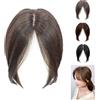 RsfiL Capelli da donna con parte laterale centrale, clip ondulata con frangia laterale in frangia Topper reale Parte laterale centrale con frangia laterale for capelli umani Capelli umani (Color : Light br