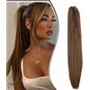 Dcbaboo Posticci per Capelli Coda di Cavallo Extension Capelli Lisci Lunghi Coda Capelli Extension con Pinza 50cm Coda Finta per Capelli Sintetici Dritti Naturali Ponytail, Marrone scuro & Auburn