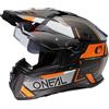 O'NEAL | Casco moto | Enduro Touring Adventure Street | Good Fit, Pinlock & Bluetooth abilitato, visiera solare integrata, ECE 22.06 | D-SRS Helmet SQUARE V.23 | Adulto | Nero Grigio Arancione | S