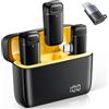VOVIGGOL 2 Pezzi Microfono Lavalier Wireless per iPhone iPad Android con Custodia di Ricarica 400mAh, Microfono Smartphone Microfono Telefono Mic Senza Fili per TikTok YouTube Facebook