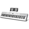Rosen P51 tastiera pesata full size 88 tasti per principianti pianoforte digitale, pianoforte elettrico portatile con pedale di sostegno e alimentazione elettrica, argento