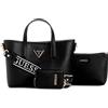 GUESS Ottone Tote, Mini Mano Borsa a Tracolla Donna, Nero, Talla única