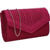 SwankySwans Ruth - Pochette da donna luccicante, lucida, per feste, balli di fine anno, matrimoni, serate, Fucsia, One Size