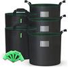 VOUNOT® Set di 5 Sacchi per Piante in Tessuto Non Tessuto 20L, Vasi di Coltivazione con Maniglie e Etichette, Grow Bag Borse per Piantare Verdure e Frutta